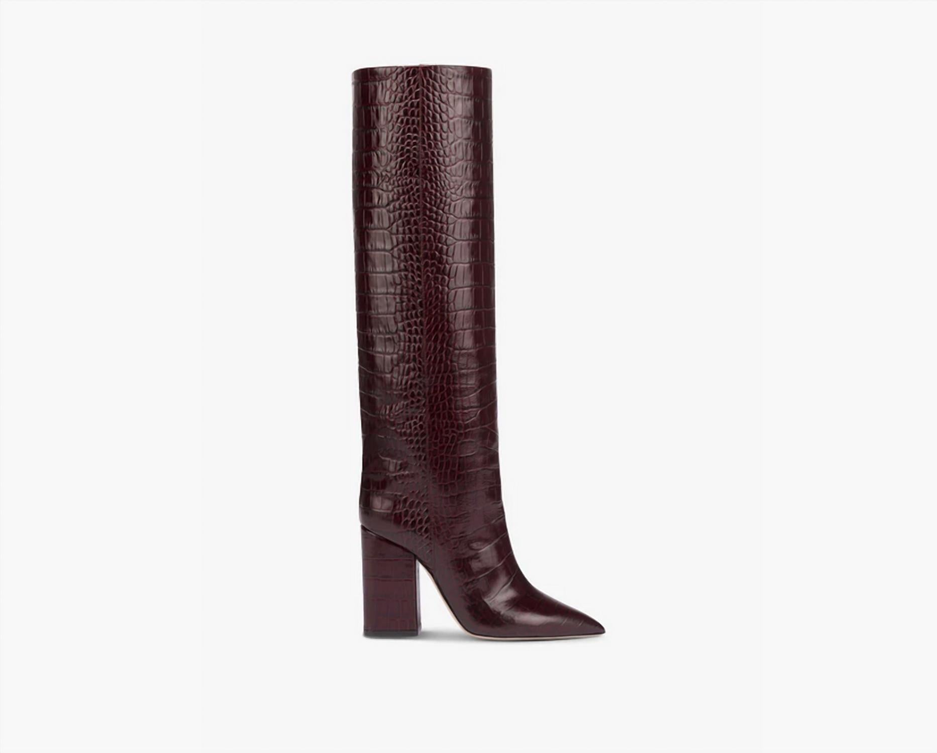 Paris Texas Women's Stiletto 70mm Boots in ciccolato - women's shoe - detail view