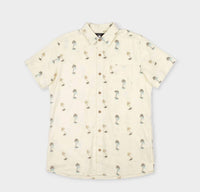 Flomotion - Men's Retro Palms Hemp Linen Woven Shirt