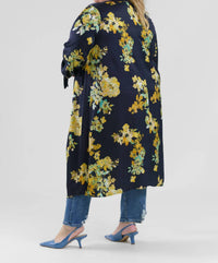 Marée Pour Toi - Printed Floral Long Sleeve Duster - Plus