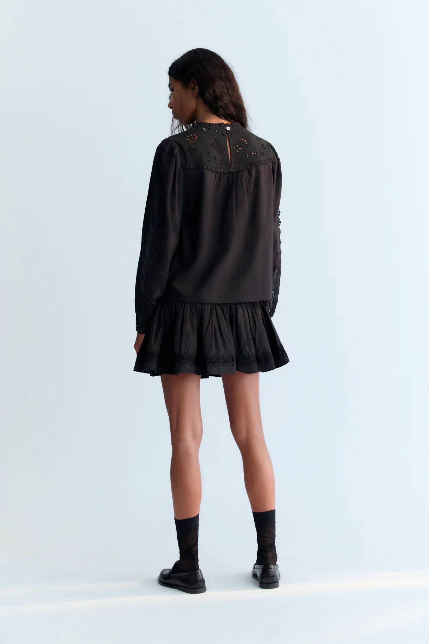 The New Society - Embroidered Dahlia Blouse
