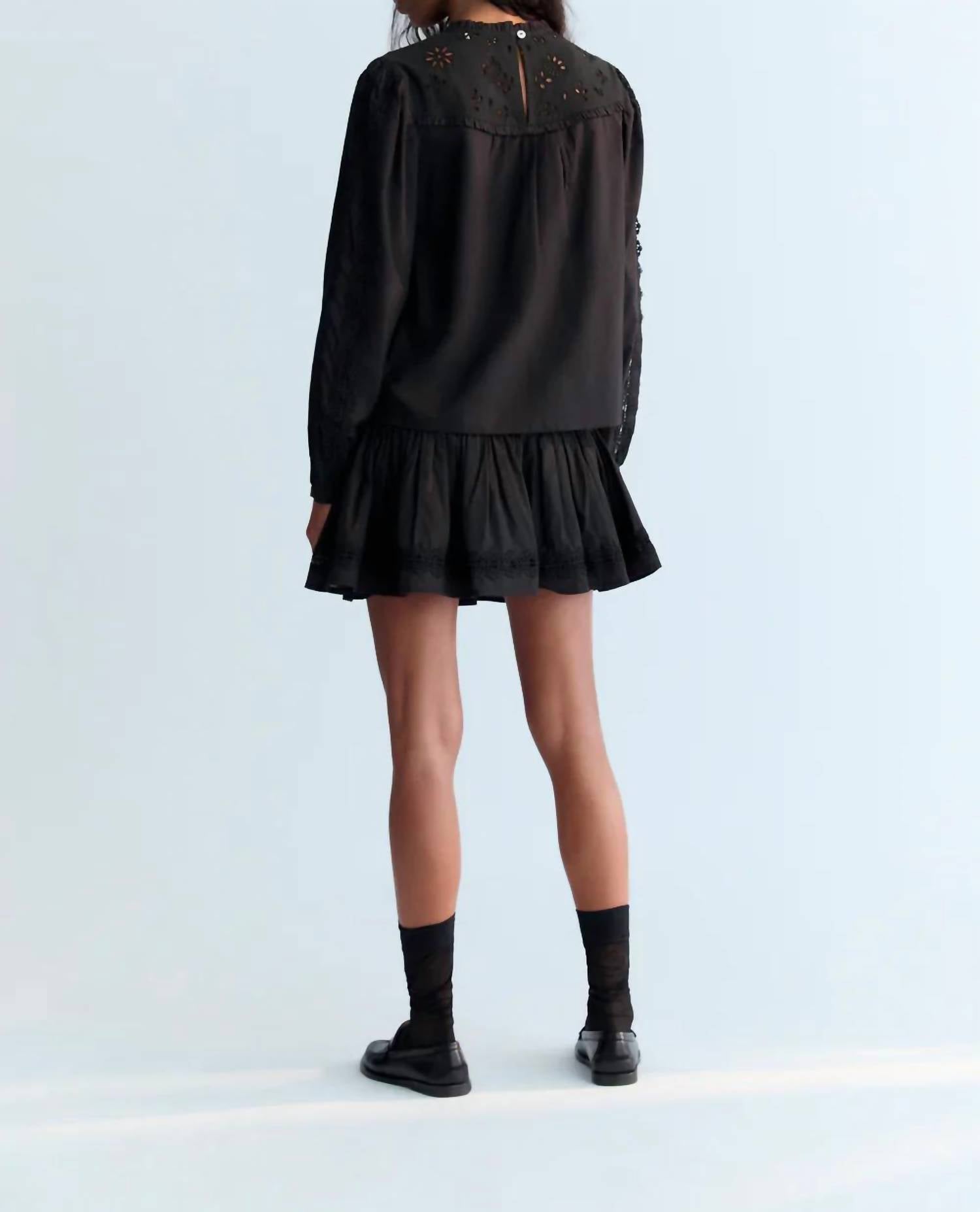 The New Society - Embroidered Dahlia Blouse