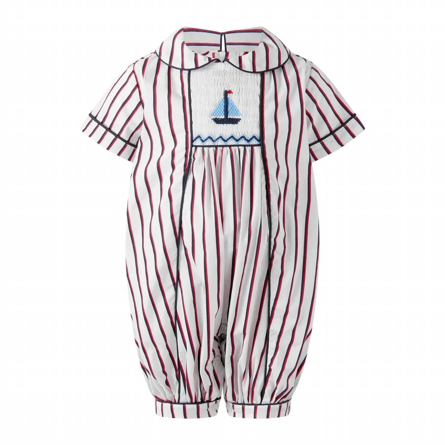 Rachel Riley - Kids' Sailboat Smocked Babysuit