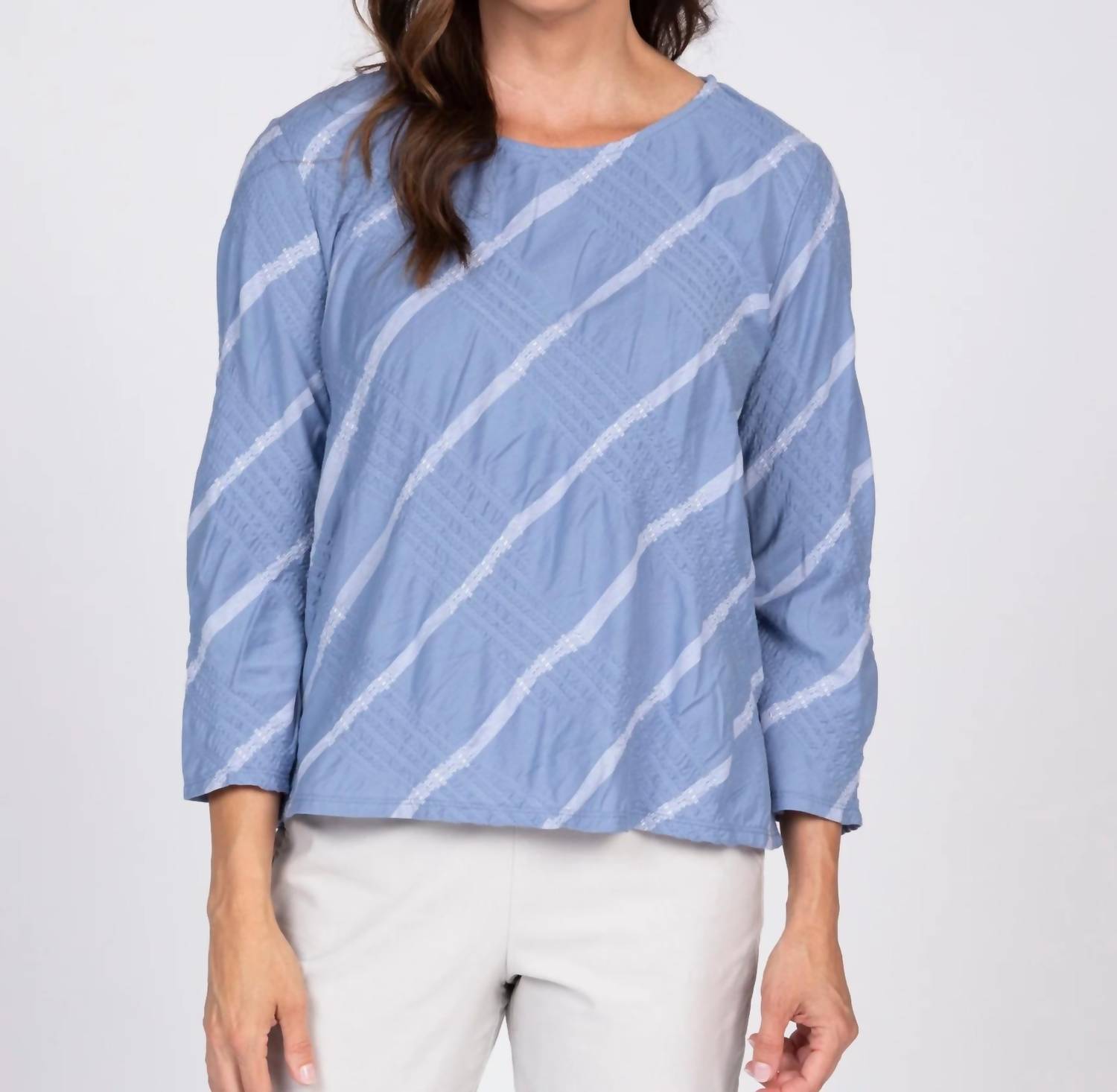 Olivia By Habitat - Stripe a Pose Bias Cut Pullover