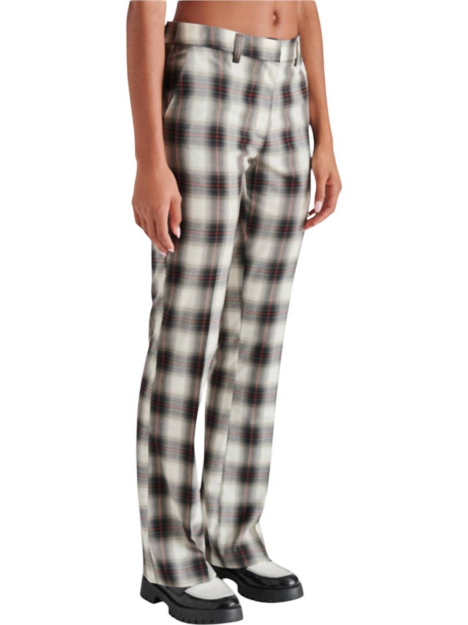 STEVE MADDEN Waverly Plaid Pants - women's pants - detail view