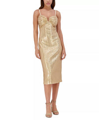 Siena Studio Sequined Midi Dress in gold - women's dress