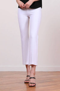 Avenue Montaigne Leo Flare Cut Pants in jacquard white - women's pants