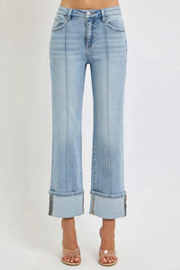 Risen - Jamie High Rise Straight Wide Cuff Jeans
