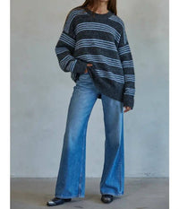 By Together - Knit Striped Crew Neck Sweater