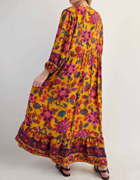 Easel - Sunset Bloom Maxi Dress