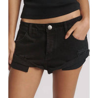 ONE TEASPOON Bandit Low Waist Short in black - women's shorts