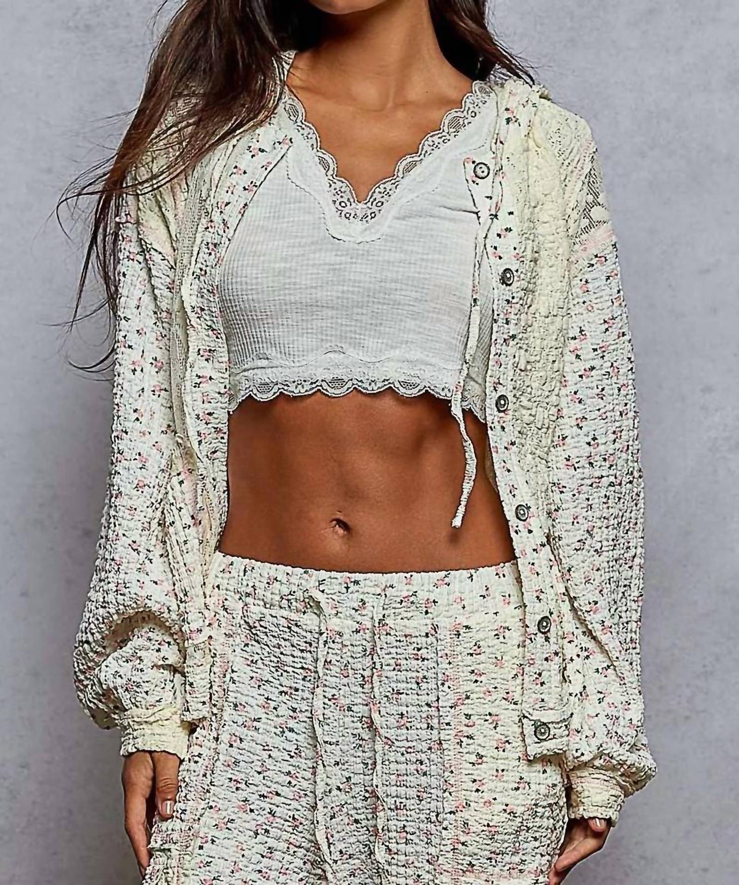 Pol - Balloon Sleeve Relaxed Fit Top Hoodie