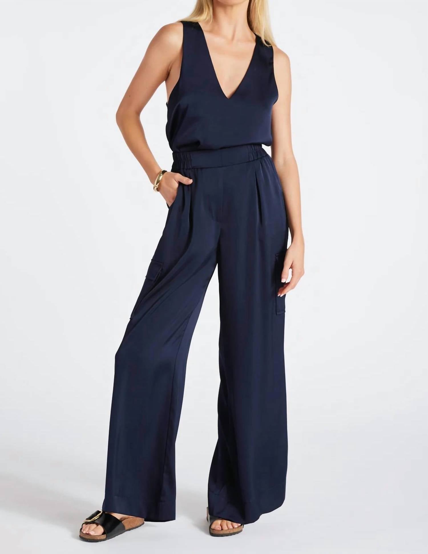 Bishop + Young - Pull-on Satin Cargo Pant