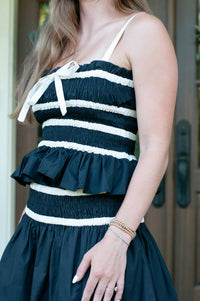 Aureum Hazel Smocked Mini Skirt Set in black - women's sleepwear - view 4