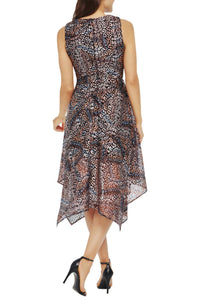 Kensie - Asymmetrical Sleeveless V-Neck Midi Dress