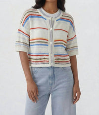 Oui - Crochet Multi Stripe Sweater