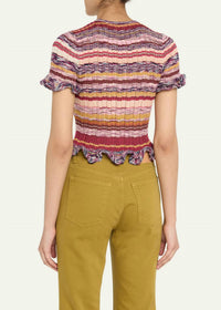 Ulla Johnson - Miya Short-sleeve Knit Ruffle Top