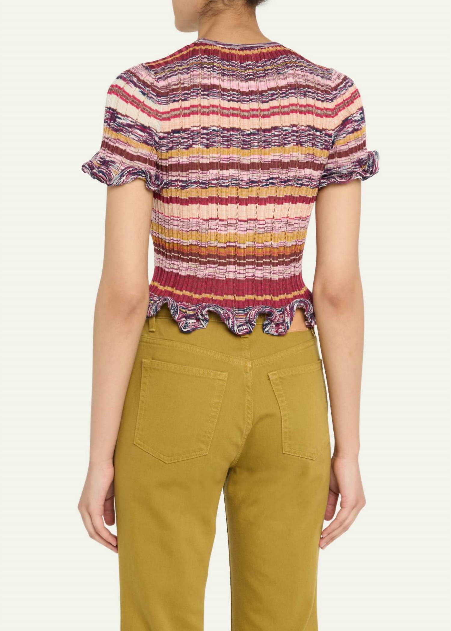 Ulla Johnson - Miya Short-sleeve Knit Ruffle Top
