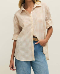 Z Supply Seaport Button Up Top in parchment - women's shirt