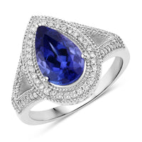 Diana M Jewels Women's Pear Natural A Fashion Ring (2.60 Ct) - Signature in 14k white gold - women's jewelry