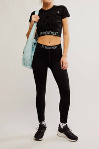 Free People Long Haul Legging in black - women's pants - alternate view