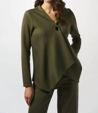 Joseph Ribkoff - Asymmetrical V-neck Button Front Jacket