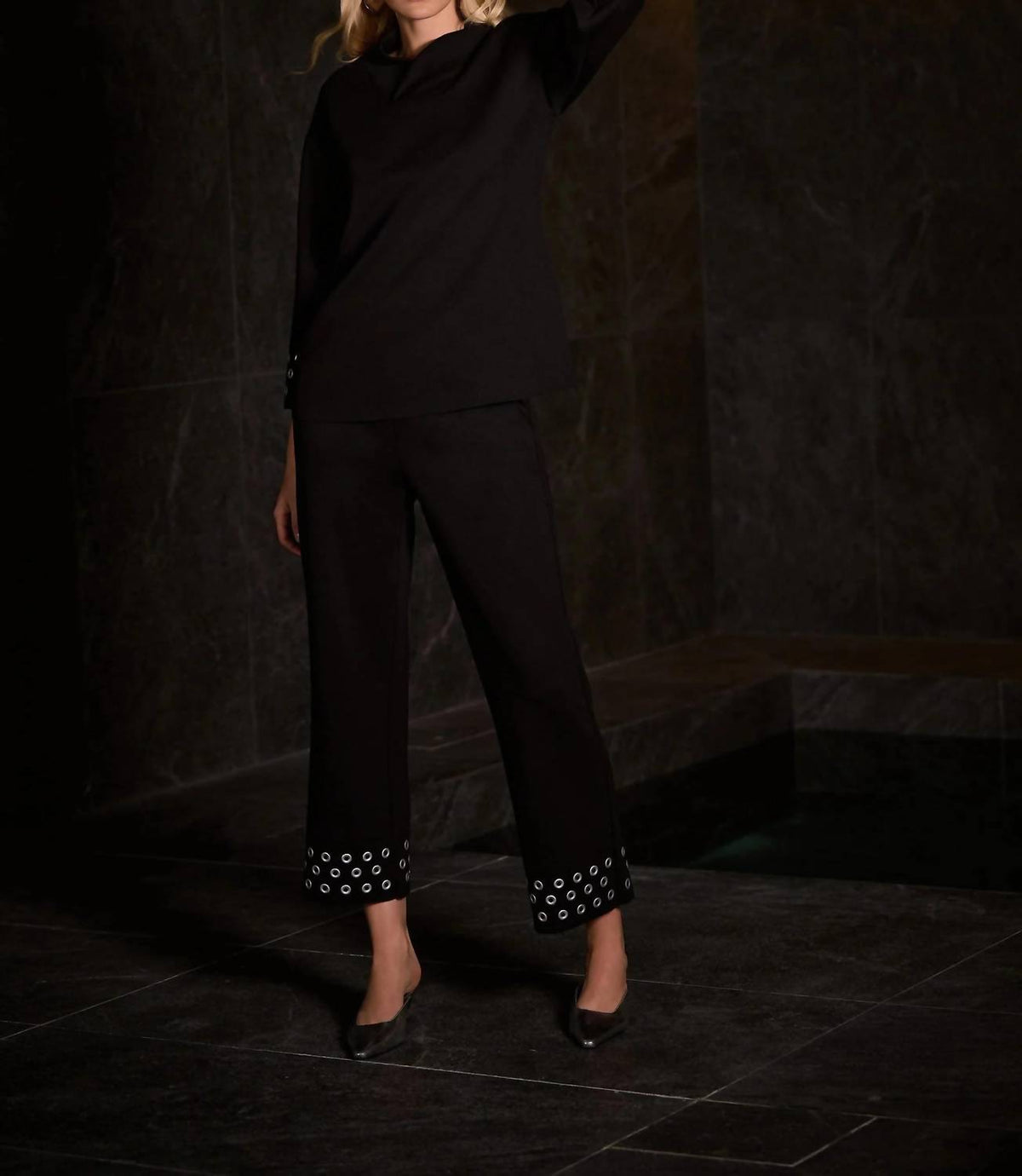 Joseph Ribkoff - Grommet Detail Three Quarter Sleeve Top