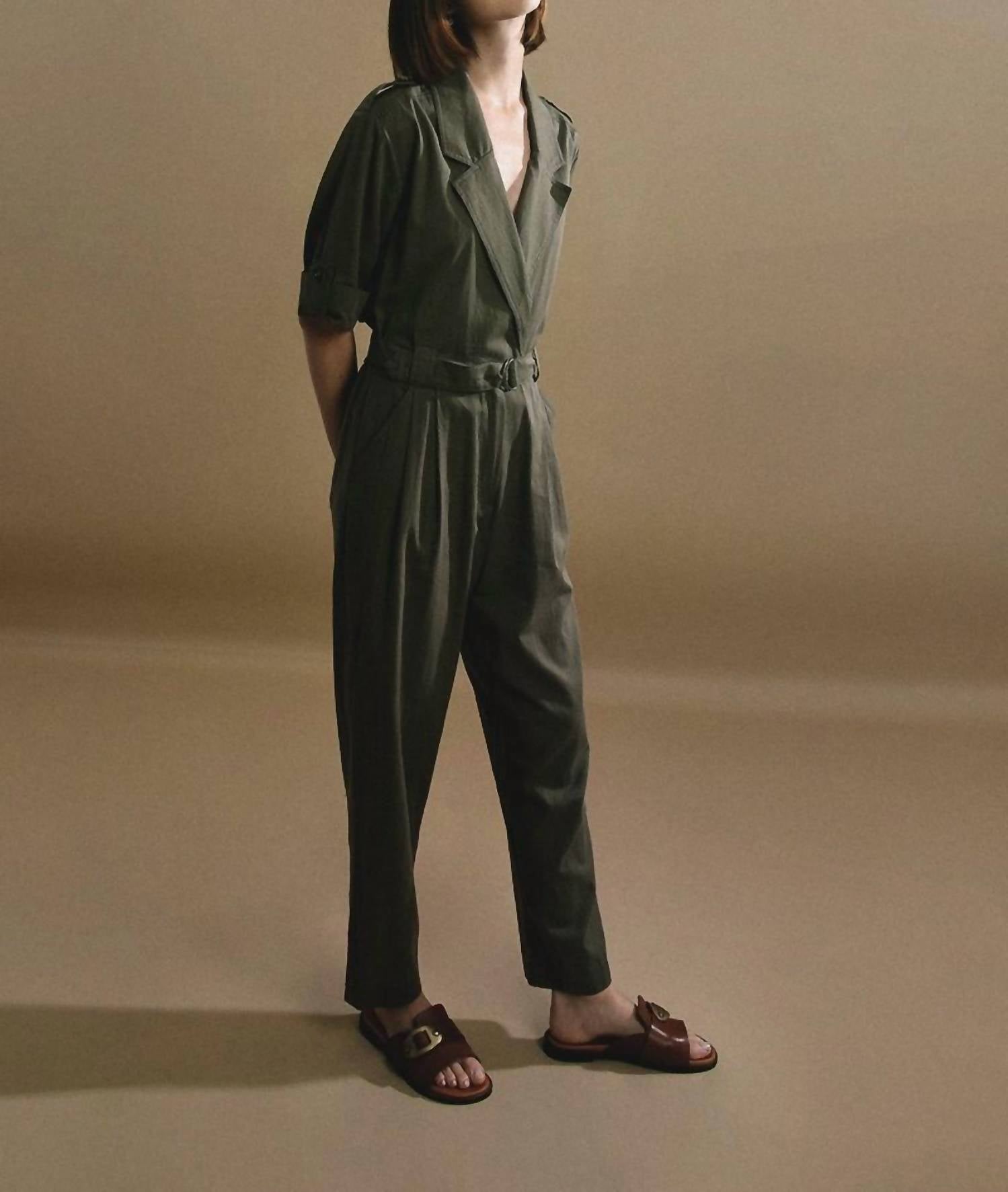 LADIES WOVEN JUMPSUIT