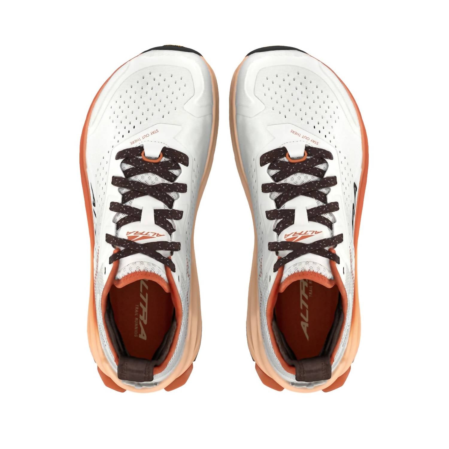 ALTRA Men's Olympus 6 Trail Running Shoes in gray orange - men's shoe - detail view
