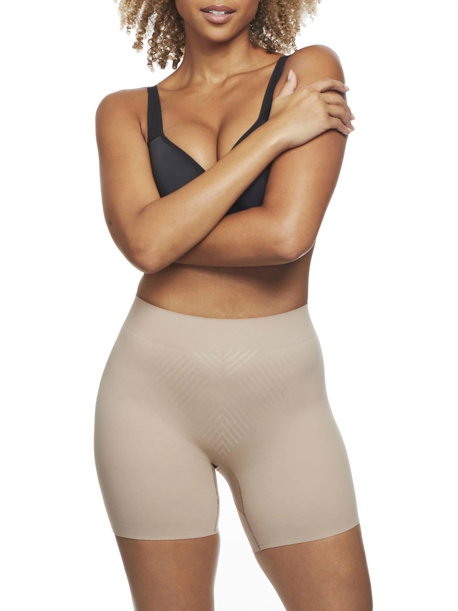 TC Fine Intimates Iconic Core Mid-thigh Booty Lift Shaping Short in stucco stucco - women's shorts