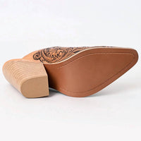 American Darling - Women's Floral Hand Curved Western Leather Sliper Loafer