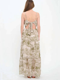 Meet Me In Santorini - Coastal Sketch Maxi Dress