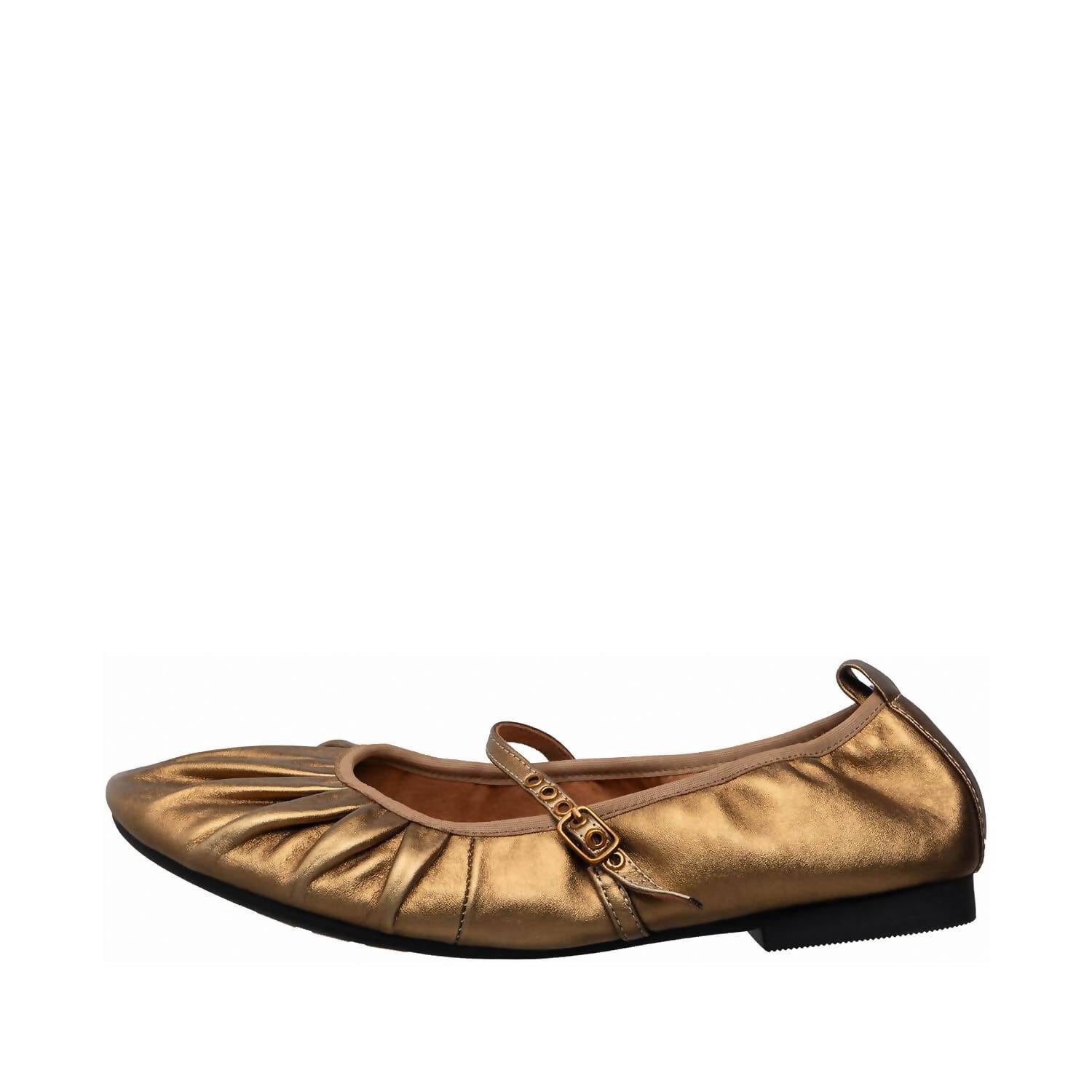Antelope - Women's Mila Ruched Detail Strap Leather Mary Jane Flats