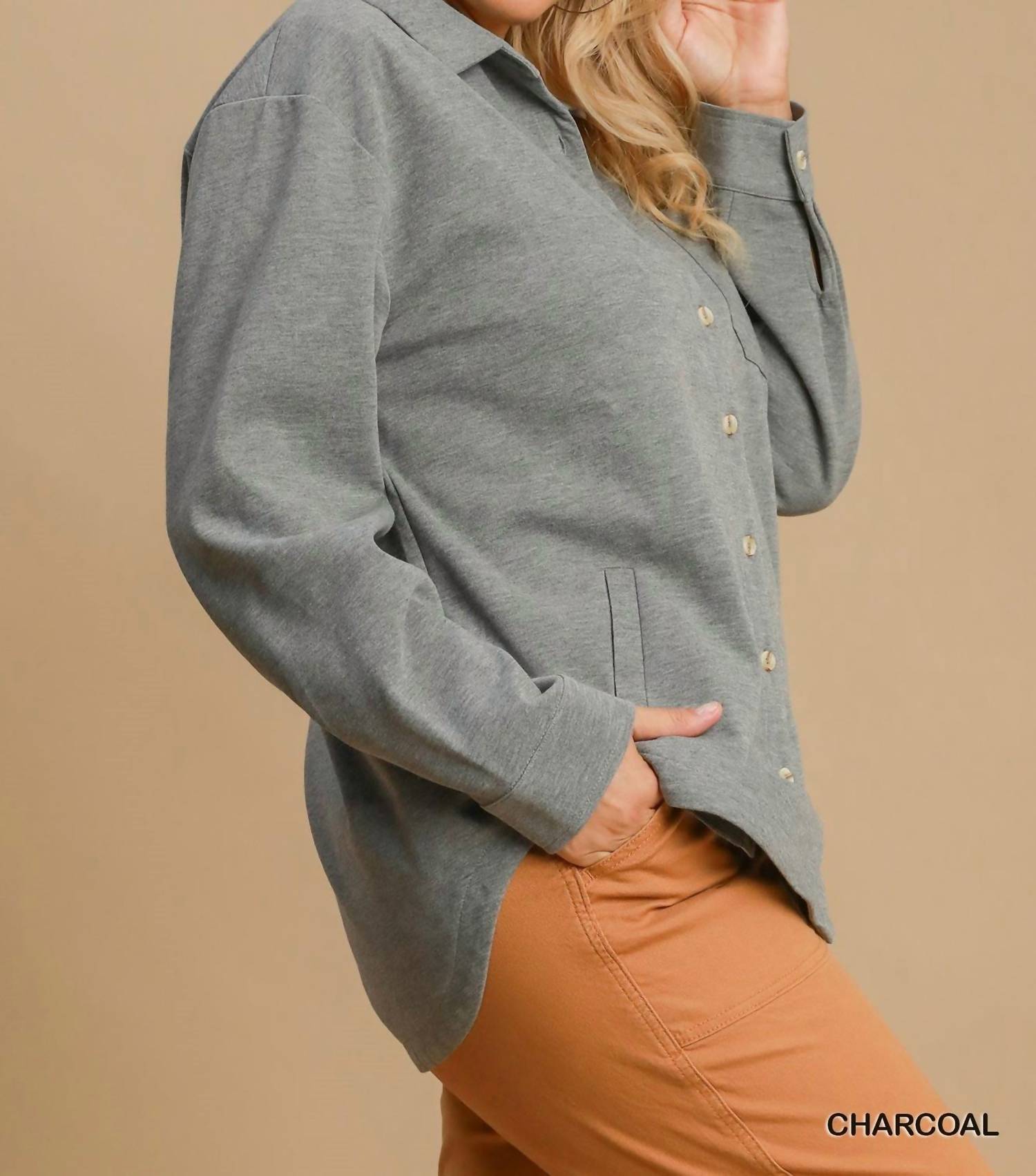 Umgee - Oversized Shirt Jacket Plus