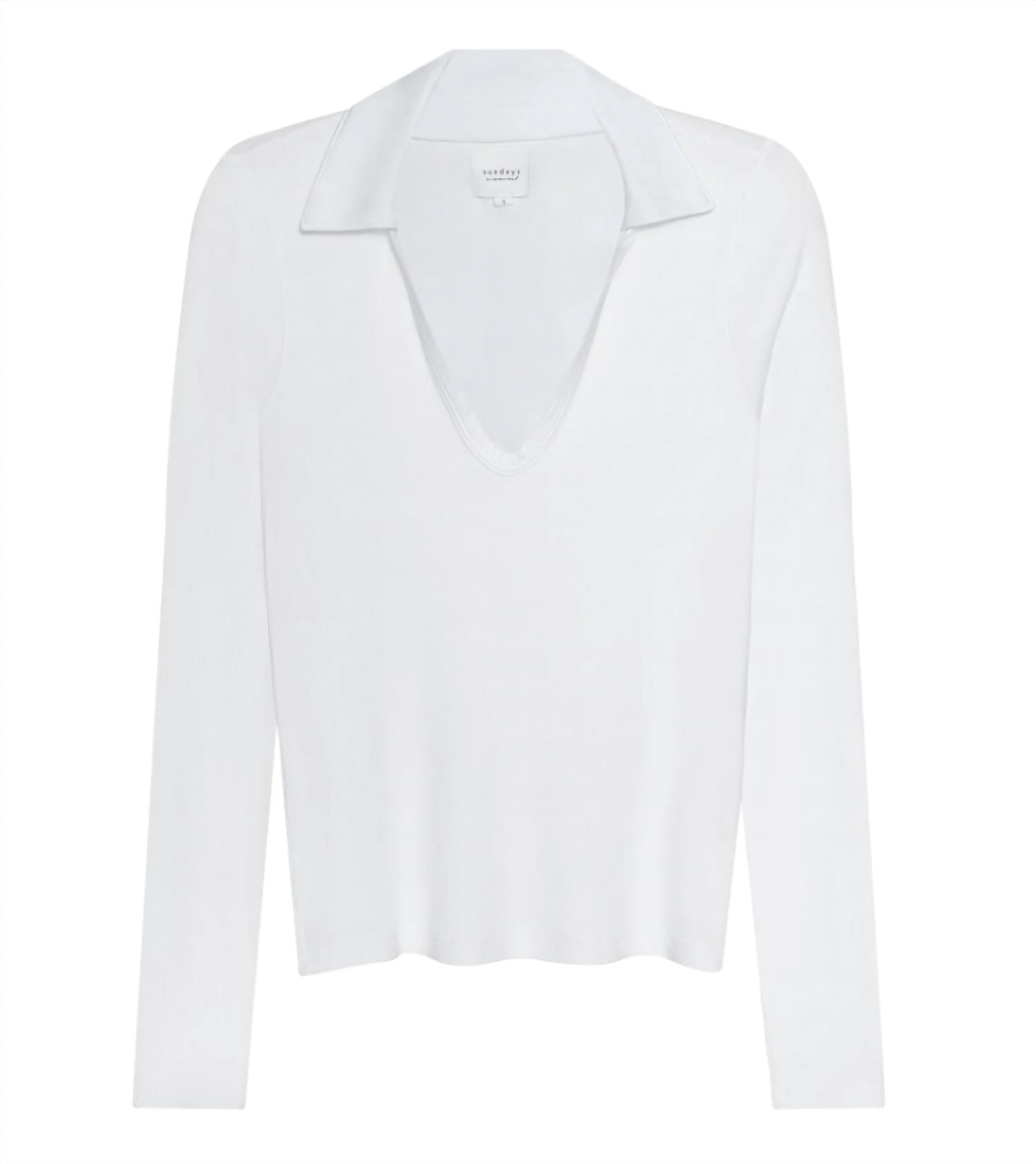 sundays Women's Jamie Tee in white - women's long sleeve top