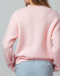 Urban Daizy - Plush Heart Graphic Intarsia Sweater