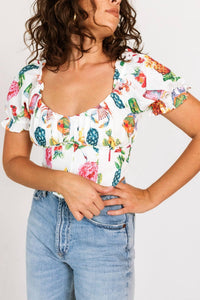 Blu Pepper - Island Nights Corset Detail Top