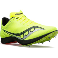 SAUCONY Women's Velocity Mp Track Spike Shoes in citron black - women's shoe - detail view