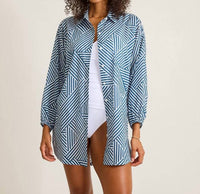 Tommy Bahama - Catalina Coast Stripe Boyfriend Beach Shirt