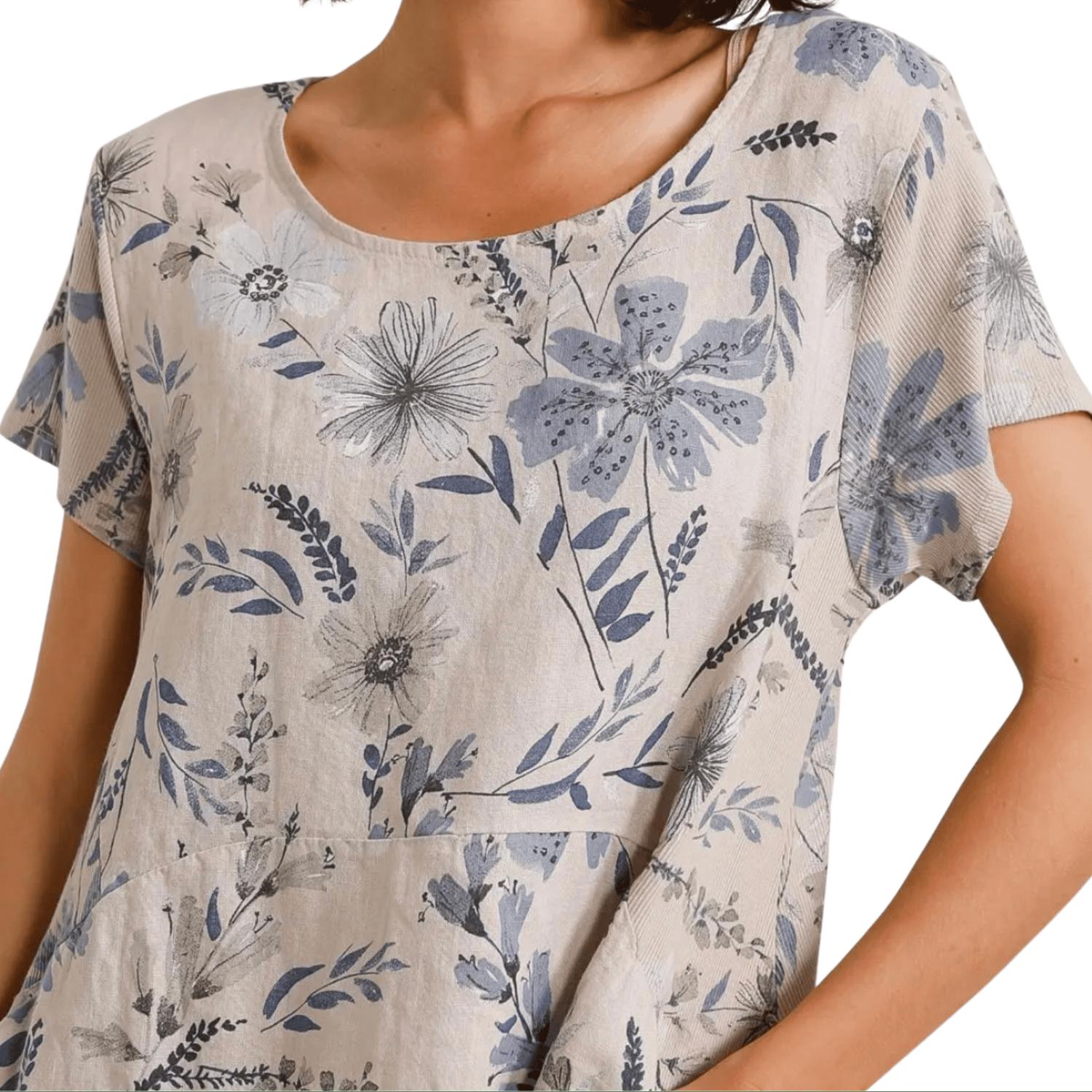 Made In Italy - Modern Meadow Linen Dress