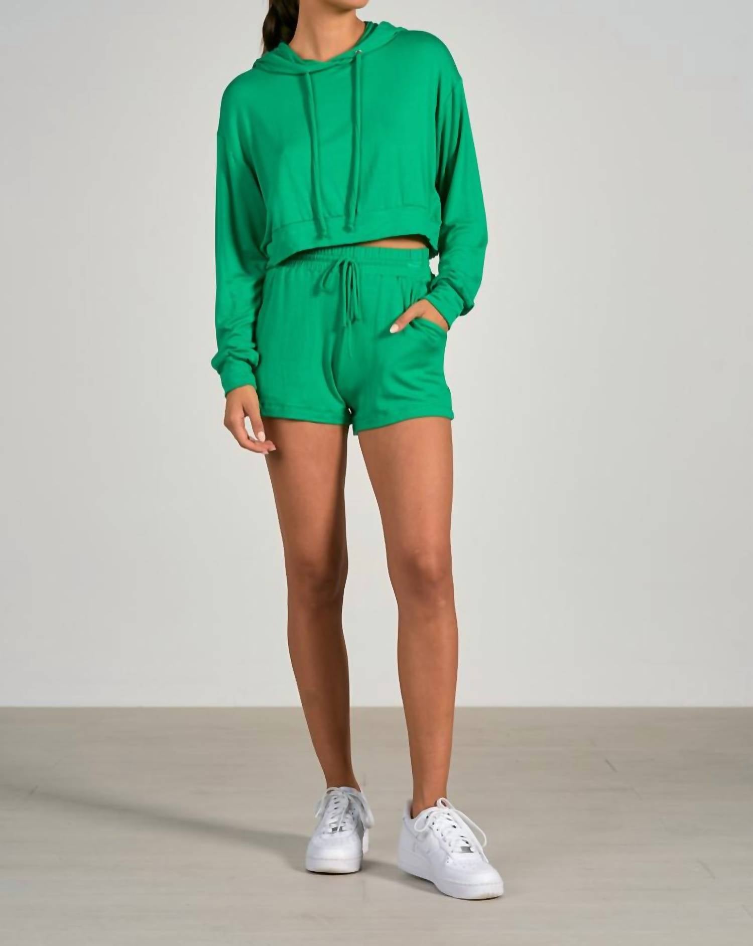 Cheri Long Sleeve Hoodie Crop Top