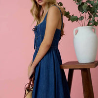 Blu Pepper - Lace Up Sleeveless Midi Dress