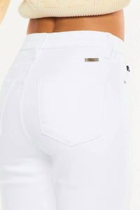 KanCan High Rise Slim Straight Jeans in white - women's jeans - view 5