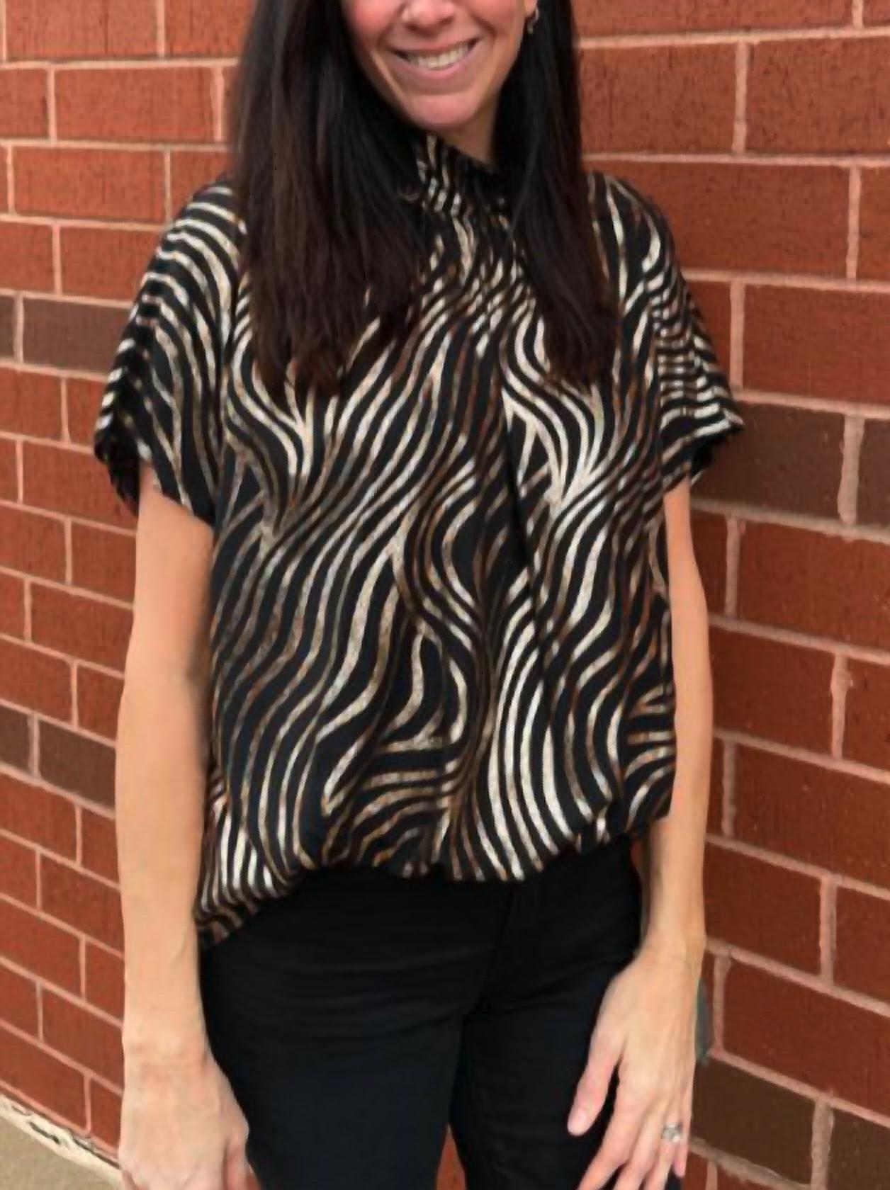 Adrienne - London Bubble Hem Top