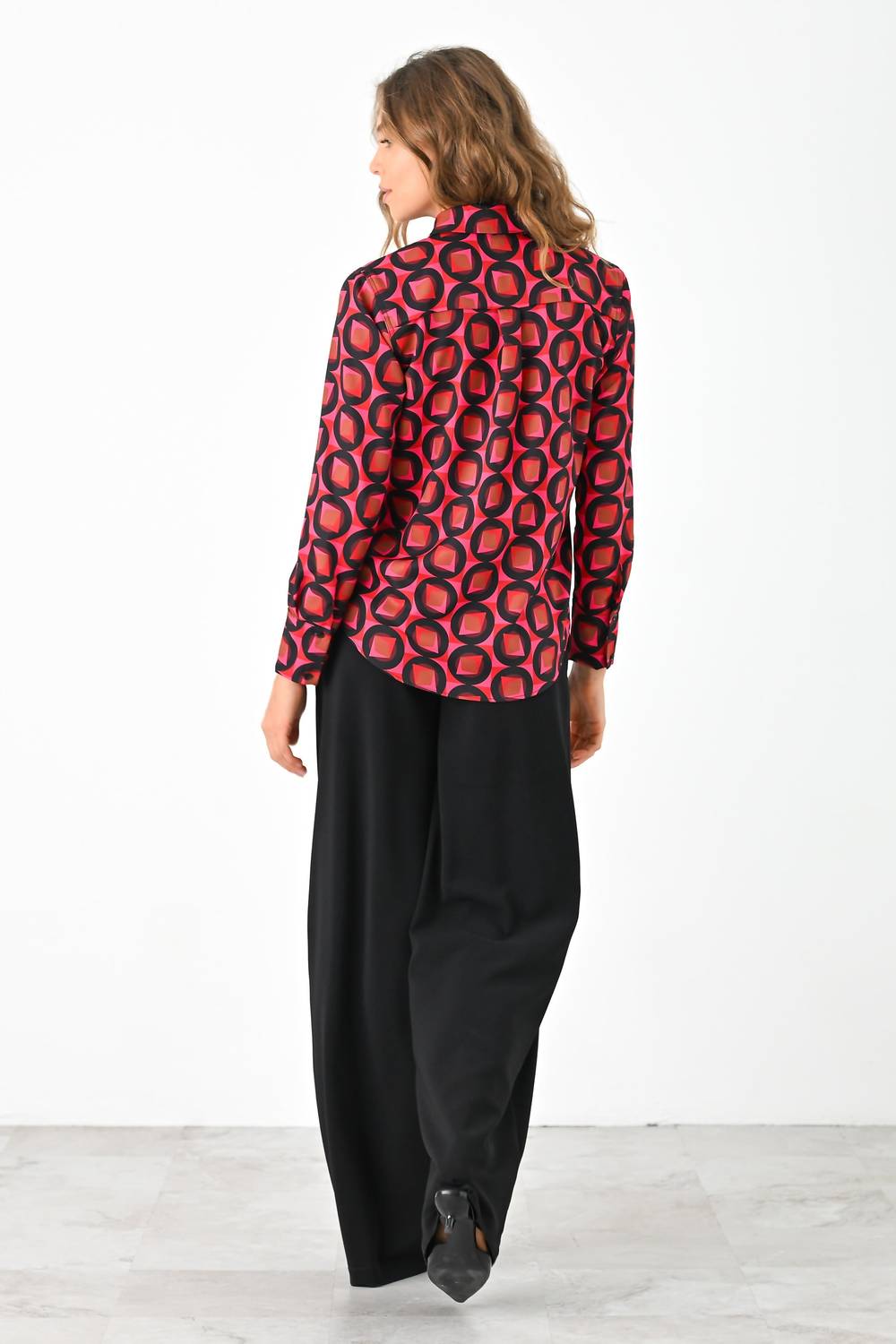 LAVENDER BROWN Alivia Top in geometric - women's blouse - alternate view