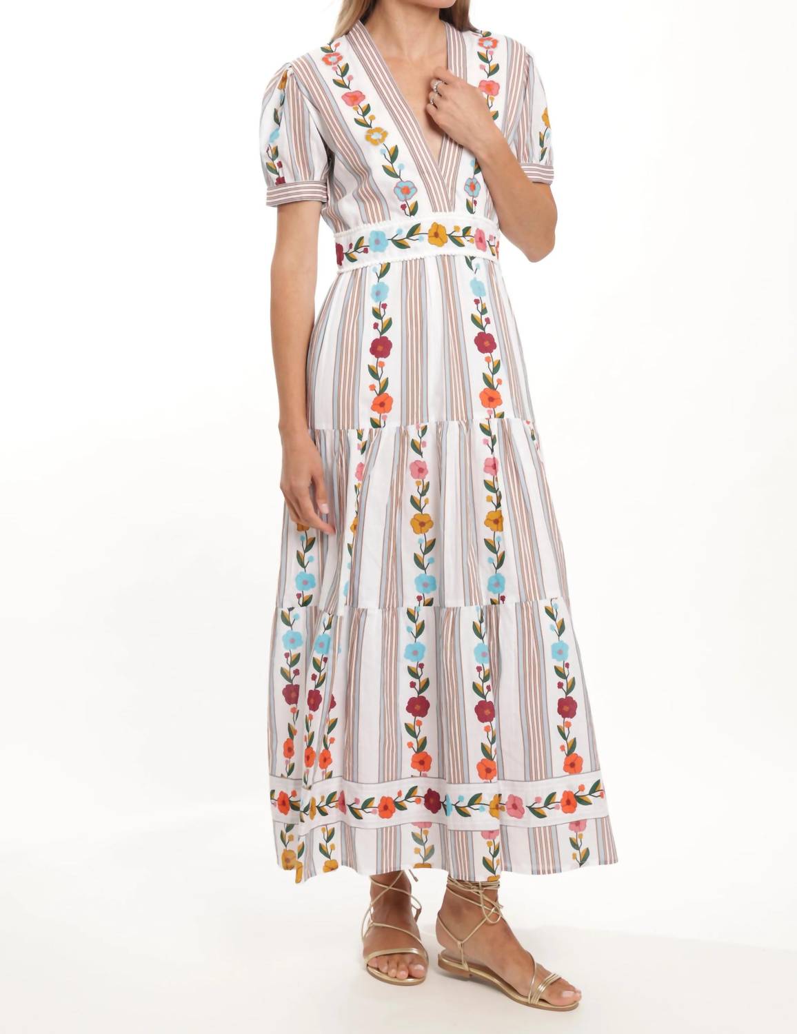 Bindu - Deep V-neck Maxi Dress