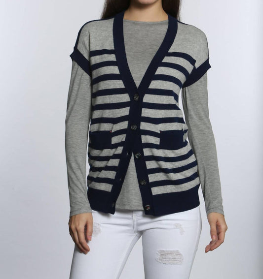 Label+Thread - Women's Luxe Striped Cardigan
