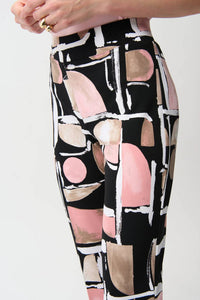 Joseph Ribkoff - Silky Knit Abstract Print Straight Pull-on Pants