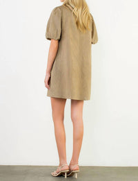 Thml - Puff Sleeve Striped Button Dress