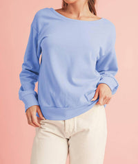 Shewin - Bowknot Round Neck Sweatshirt