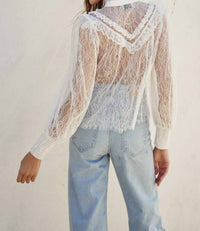 Dress Forum - Frilly Lace Structured Shoulder Blouse